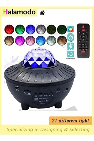 HALAMODO جهاز عرض النجوم، جهاز عرض المجرات، ضوء ليلي، أضواء أمواج المحيط، جها...