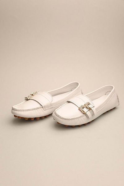 Gondol Mocasnic clasic de damă din piele naturală Bebe White 37 ttx.749