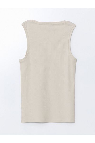 LC Waikiki Ανδρικό αμάνικο μπλουζάκι XSIDE Beige Crew Neck