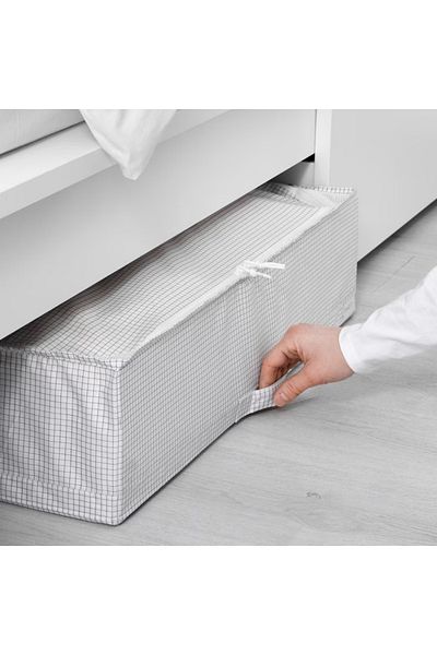 IKEA STUK Storage Case, White/Grey, 71x51x18 cm – Breathable & Dust-Proof Organizer