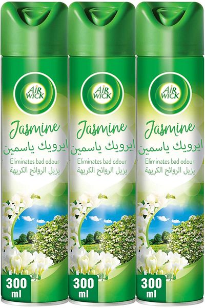 Air Wick Jasmine Aerosol, Easy to Use Air Freshener, Eliminates Bad Odour like Cat Litter Smell, 300