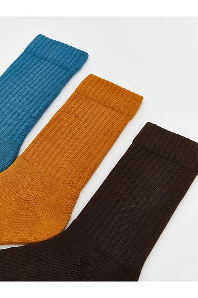 LC Waikiki Lcw Accessories Yellow Printed Men's Socks 3-Piece