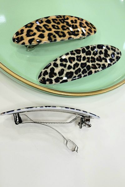 GÜLPEŞE Σετ 2 καρφίτσες μαλλιών Leopard Automatic Metal Myth