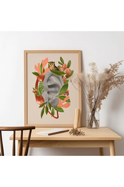 UNT Pictură de artă modernă cu rama din lemn