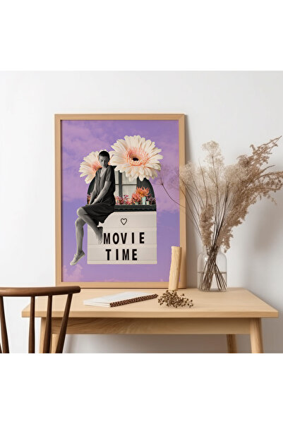 UNT Pictură de artă modernă cu rama din lemn