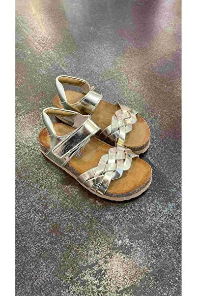 moona kids 22-36 Numara Mantar Taban Deri Gold Sandalet