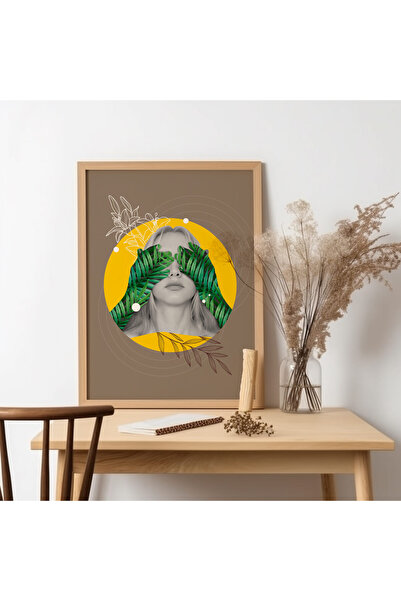 UNT Pictură de artă modernă cu rama din lemn