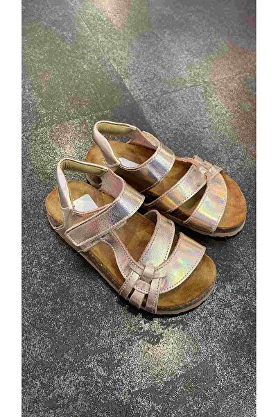 moona kids 27-36 Numara MantarTaban Deri Pembe Hologram Sandalet