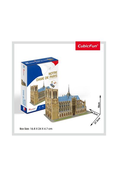 Cubic Fun Cubic Fun - Puzzle 3D Notre Dame (Nivel Mediu 53 Piese)