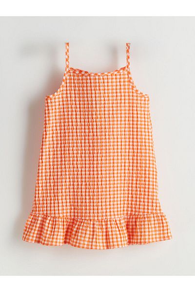 LC Waikiki New Season Plaid Square Collar Girls' Dress - S5M940Z1