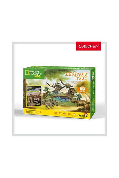 Cubic Fun Cubic Fun - Puzzle 3D si Brosura-Parcul Dinozaurilor 43 Piese