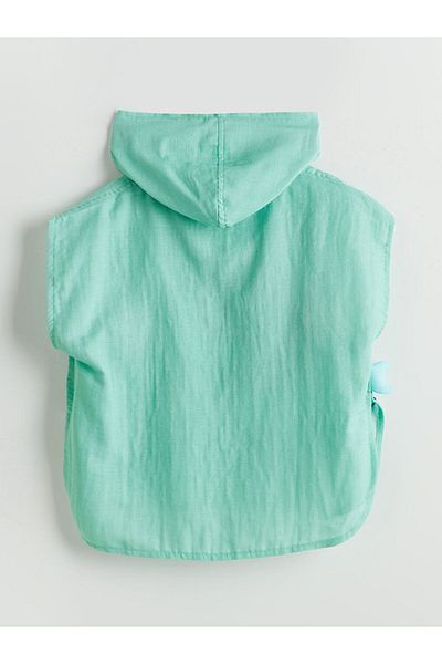 LC Waikiki Turquoise Shark Printed Baby Boy Poncho Towel