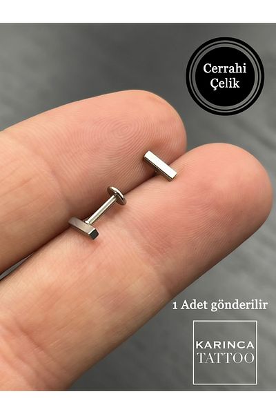 Karınca Piercing 8 mm Elegant Small Straight Line Helix Ear Flat Conch Tragus Piercing