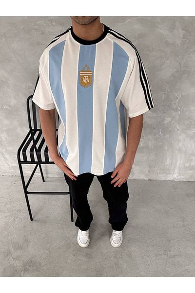 İLKCET MODA Arg Embroidery Oversize Unisex T-Shirt