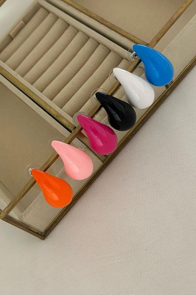 MyladyAccessoriess Colorful Curved Drop Blue Earrings (Special Series)