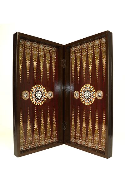 Bıyıklı Tobacco Deluxe Pearlescent Backgammon Large Size