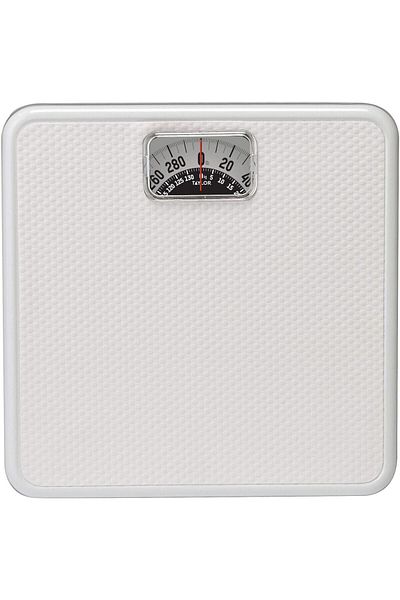 Taylor Analog Scales for Body Weight, Rotating Dial, 300 LB Capacity - White