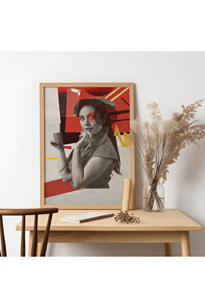 UNT Pictură de artă modernă cu rama din lemn