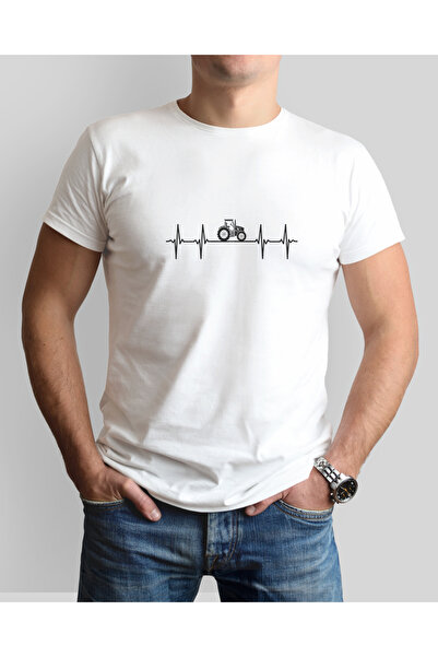 ONUR KANGAL Farmer and Tractor Themed Printed Crew Neck T-Shirt - Premium-Tc3021