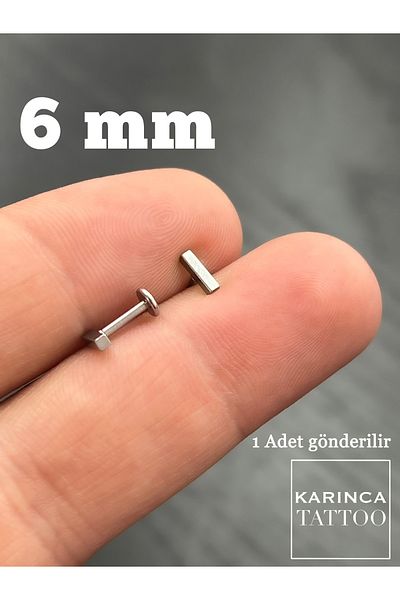 Karınca Piercing Plain Fashion 6 Mm Shortest Bar Ear Flat Helix Tragus Piercing (Ant Tattoo)