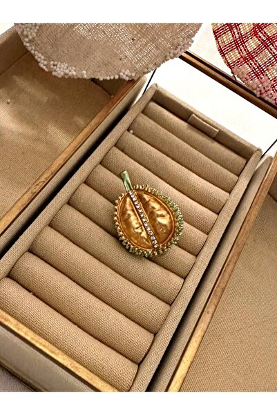 MyladyAccessoriess Zirkon Taş Detyalı Ceviz Kabuğu Figürlü Broş