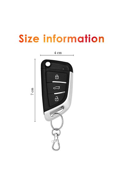 3XR Universal Car Keyless Entry System with 2 Remotes, Central Locking, Trunk Release, Window Closer
