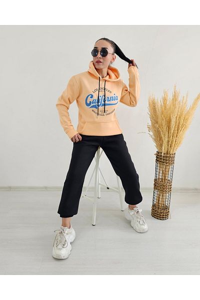 6 butik altı üstü butik Σετ αθλητικών φόρμας California με κουκούλα