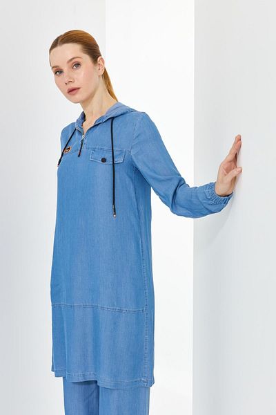 Doque Costum subțire din denim - Pantaloni tunică, peste pânză numărul 56007