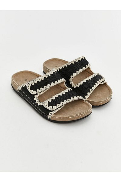 LC Waikiki Velcro Double Striped Women's Slippers
