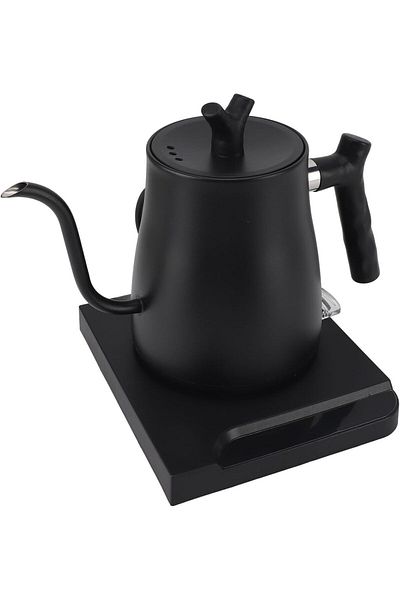 fulina Electric Gooseneck Kettle,with Pouring Control, Rapid Heating Stainless Steel, Black,1000w,1l