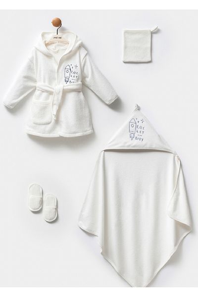 Moi Noi Moi Noi Men's 0-12 Months Planet Bathrobe Set