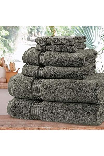 Comfy 550 GSM Set of 6 100% Cotton Towel Set - Grey
