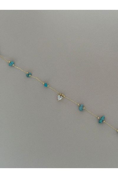 MyladyAccessoriess Turquoise and Dangle Brass Plated - Heart Detailed Conditioner