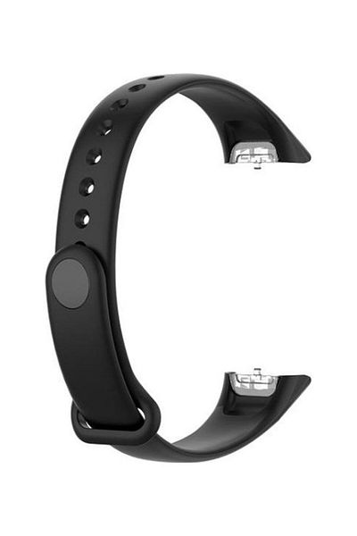 Generic BGM Silicone Glossy Nail Button Replacement Strap Watchband For Samsung Galaxy Fit SM-R370 Black