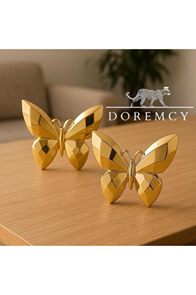 Doremcy 2’li Kelebek Biblo Dekoratif Polyester Obje Masaüstü Ev Ve Ofis Akses...