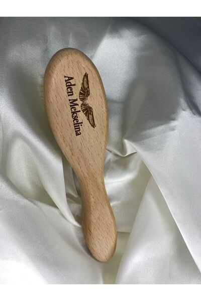 Genel Markalar Bebeğinizin Ismine Özel %100 Doğal Keçi Kılı Bebek Saç Fırçası...