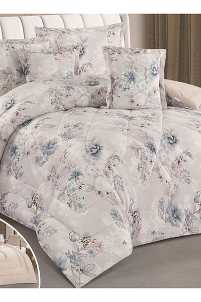 smart home Winter Double Duvet Set 6 Pieces Double Sided System, Queen Size Bedspread 230x250cm