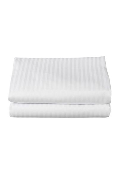 Kotonia Home Kotonia Home Hotel Damask bed sheet with thin stripes, 100% cotton, White, 150x240 cm