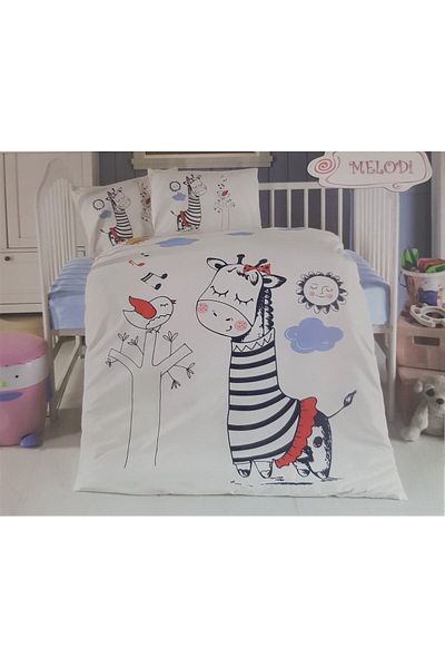 Kotonia Home Complete 8 Piece Baby Crib Set - Zebra, 100% Cotton With Sponge Crib Protection