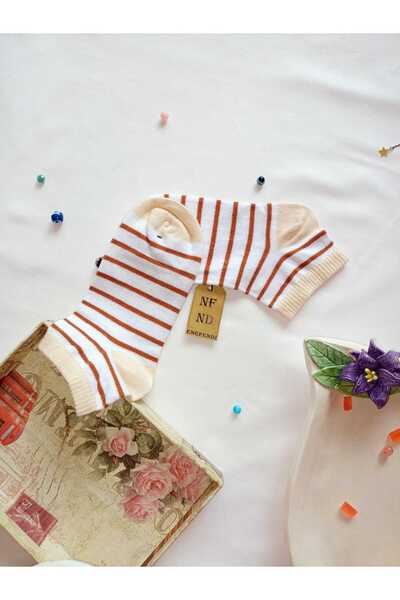 ENEFENDİ Безшевни чорапи от памук с къс маншет и шарки, дамски чорапи 36-40, единична двойка, бели, кремави, кафяви