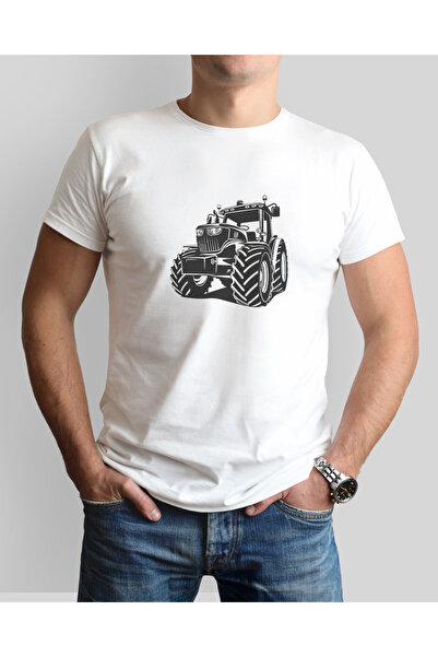 ONUR KANGAL Farmer and Tractor Themed Printed Crew Neck T-Shirt - Premium-Tc3028