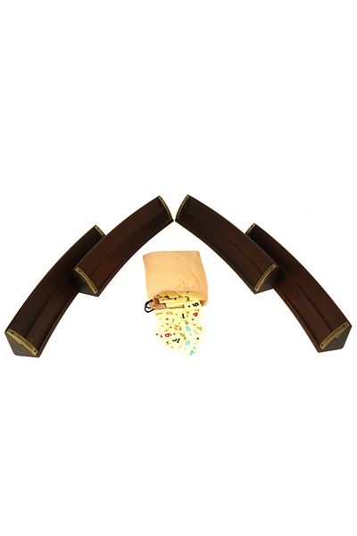 ESER Natural Wood Oval Okey Set - 101 Okey Game Set, Quality Solid Wood - Brown