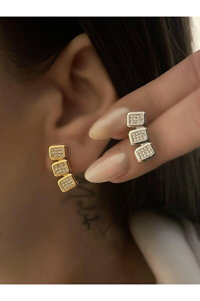 MyladyAccessoriess سلسلة خاصة من الزركون المرصعة بألواح مربعة ثلاثية متدلية ب...