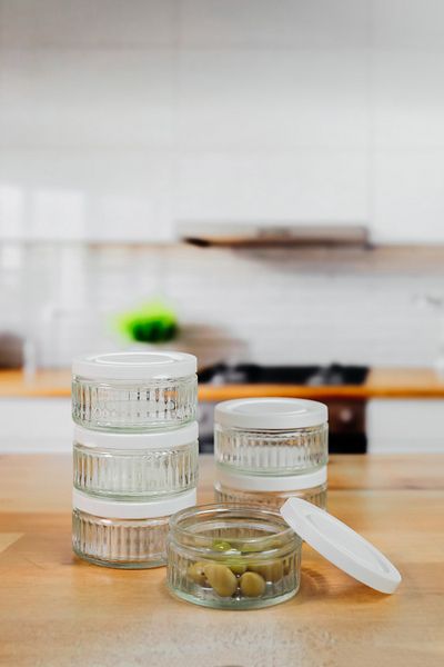 ZURİ DESİGN 6-Piece Airtight Glass Breakfast Set - 140 Cc |   Leakproof Storage Container with White Lid