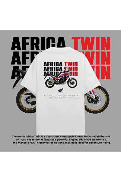 Edizen Tricou Honda Africa Twin Premium Unisex Oversize Verde 100% Bumbac