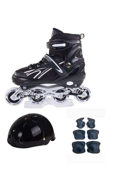 Numaca Metal Gövde Işıklı Ayarlanabilir Çocuk Alıştırma Pateni ve Kask Dizlik...