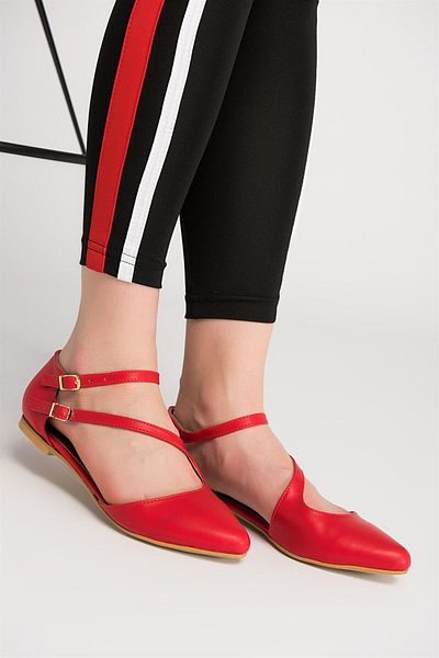 Fox Shoes Rote Damen-Ballerinas D 726016909