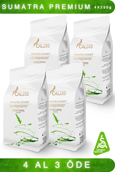 Caldis ®   غروب الشمس في سومطرة ™   250 جرام 4 عبوات من قهوة سومطرة المحلية ا...