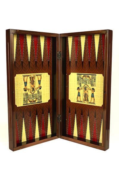 Yenigün Ancient Egyptian Papyrus Illustrated Backgammon - Large Size
