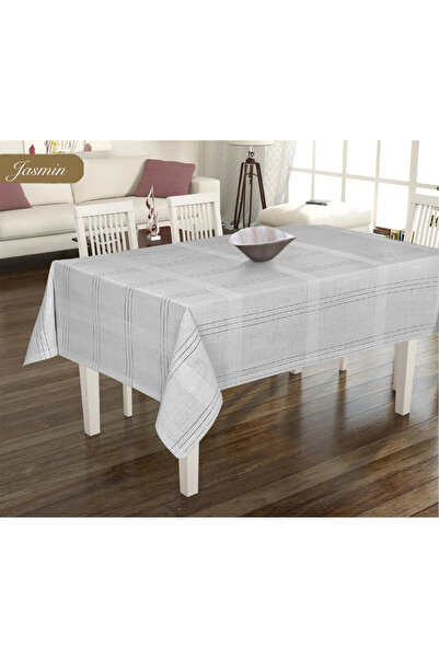 Sivalde Jasmin Prugasto Tkanina bez brige s uzorkom Siva krpa za trpezarijski...